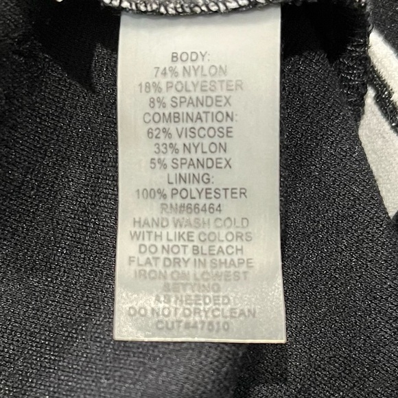 Julia Jordan Dress Size 14 Black White Stripe Knit Sheath Cut Out Back Zipper - Picture 12 of 14